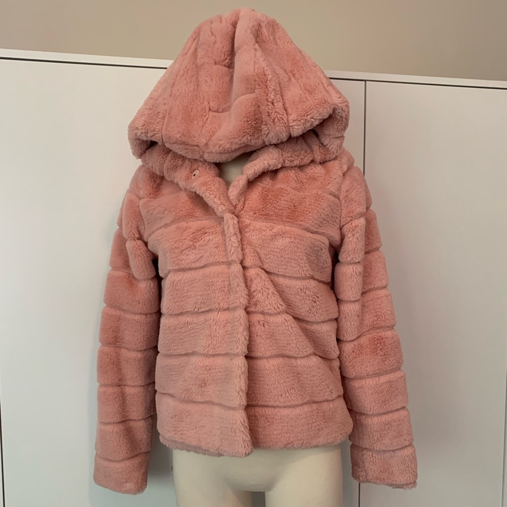 ❤️SOLD❤️ Ci Sono Light Pink Hooded Fuzzy Coat